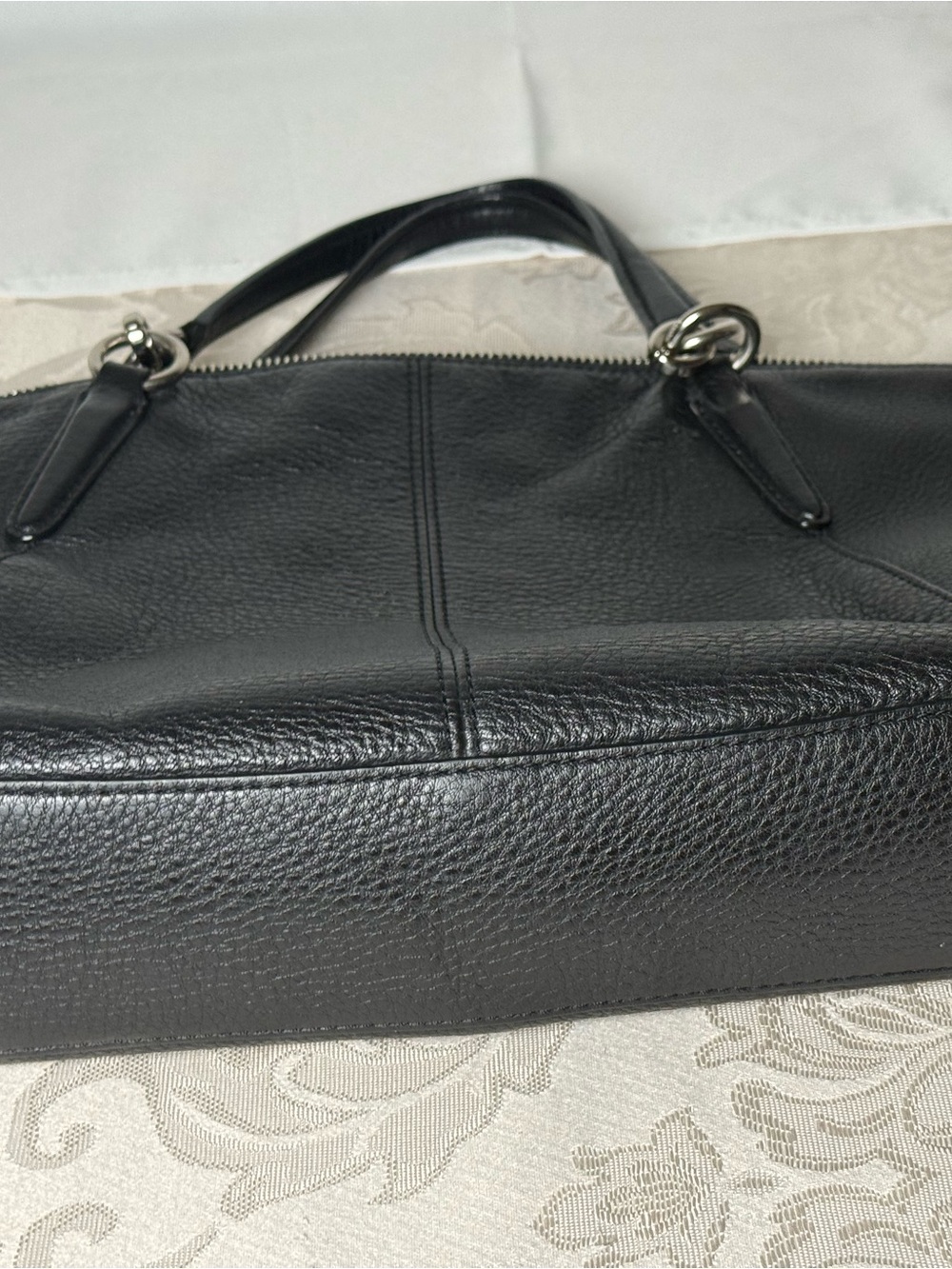 Coach Kelsey F36675 Black Pebbled Leather Satchel Crossbody Bag - Picture 15 of 16